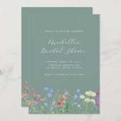 Invitation fleur sauvage de douche nuptiale (Devant / Derrière)