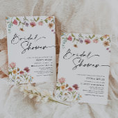 Invitation fleur sauvage de douche nuptiale