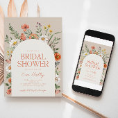 Invitation fleur sauvage de douche nuptiale