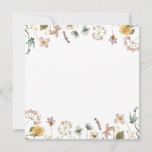 Invitation fleur sauvage de douche nuptiale (Dos)