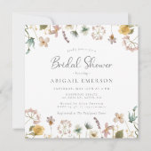 Invitation fleur sauvage de douche nuptiale (Devant)