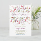 Invitation fleur sauvage de douche nuptiale (Debout devant)