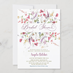 Invitation fleur sauvage de douche nuptiale