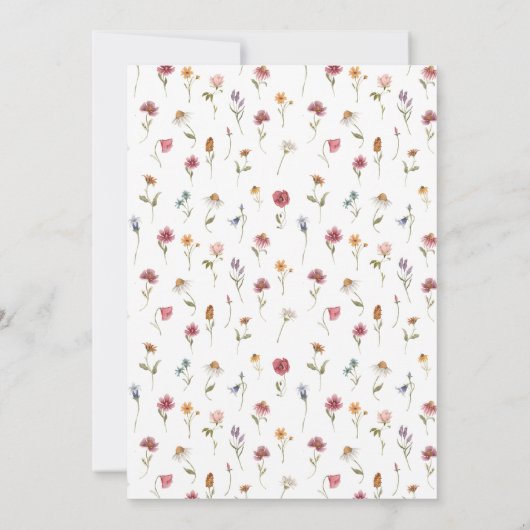 Invitation fleur sauvage de douche nuptiale (Dos)