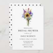 Invitation fleur sauvage de douche nuptiale (Devant / Derrière)