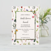 Invitation fleur sauvage de douche nuptiale (Debout devant)