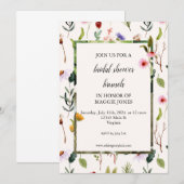 Invitation fleur sauvage de douche nuptiale (Devant / Derrière)