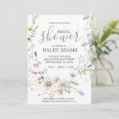 Invitation fleur sauvage de douche nuptiale (Debout devant)