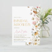 Invitation fleur sauvage de douche nuptiale (Debout devant)