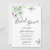 Invitation fleur sauvage de douche nuptiale aquare (Devant)
