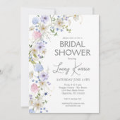 Invitation fleur sauvage de douche nuptiale, Boho  (Devant)