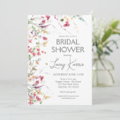 Invitation fleur sauvage de douche nuptiale, Boho  (Debout devant)