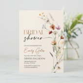 Invitation fleur sauvage de douche nuptiale, Flora (Debout devant)