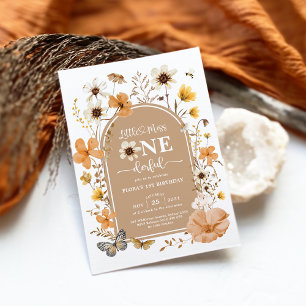 Invitation Fleur sauvage de Earthy Fall Miss Onederful 1er an