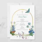 Invitation Fleur sauvage de garçon grec orthodoxe baptême (Devant)