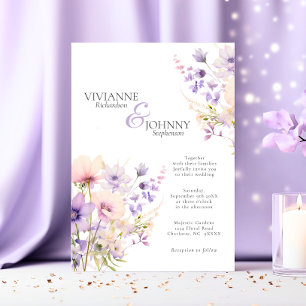 Invitation Fleur sauvage de jardin Majestic Lavender Mariage