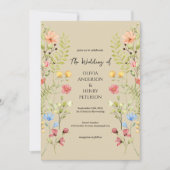 Invitation Fleur sauvage de jardin Ressort Neutral QR Code Ma (Devant)