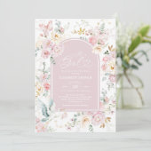 Invitation Fleur sauvage de la cigogne rousse bimoteur fille  (Debout devant)