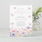 Invitation Fleur sauvage de la Fête des mariées des papillons (Debout devant)