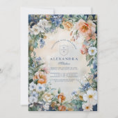 Invitation Fleur sauvage de la Marine Meadow Garden Graduatio (Devant)