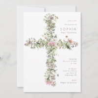 Fleur sauvage de la prairie blanche croix Baptême