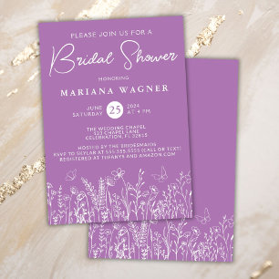 Invitation Fleur sauvage de lavande douche nuptial