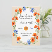 Invitation Fleur sauvage de l'été Enregistrer la date (Debout devant)