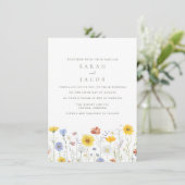Invitation Fleur sauvage de mariage de jardin (Debout devant)