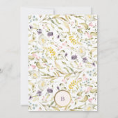 Invitation Fleur sauvage de monographie Gold Circle Mariage o (Dos)