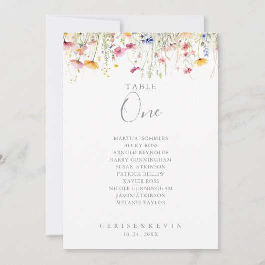 Invitation Fleur sauvage de prairie Tableau Numéro 1 Tableau  (Devant)