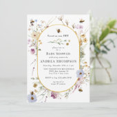 Invitation Fleur sauvage de printemps | Baby shower d'abeille (Debout devant)