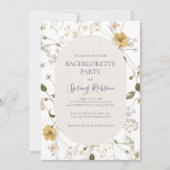 Invitation Fleur sauvage de printemps | Bachelorette blanche (Devant)