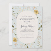 Invitation Fleur sauvage de printemps | Bachelorette bleu cla (Devant)
