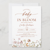 Invitation Fleur sauvage de printemps bébé dans le Baby showe (Devant)