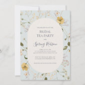 Invitation Fleur sauvage de printemps | Bleu clair Tea Party (Devant)
