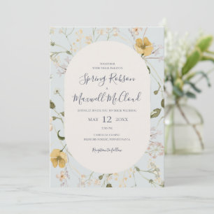 Invitation Fleur sauvage de printemps   Bleu clair tout en un