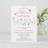 Invitation Fleur sauvage de printemps Boho Floral Girl Baby s (Debout devant)