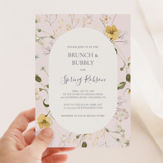Invitation Fleur sauvage de printemps | Brunch et douche mous