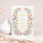 Invitation Fleur sauvage de printemps classique Meadow Garden<br><div class="desc">Impressionnez vos invités avec cette invitation de mariage classe. Le design gai présente des fleurs sauvages colorés d'aquarelle mélangés à des feuillages verdoyants. Utilisez les champs de texte pour personnaliser la carte avec votre propre libellé et détails. Si vous souhaitez modifier le style de police, la couleur ou le placement...</div>