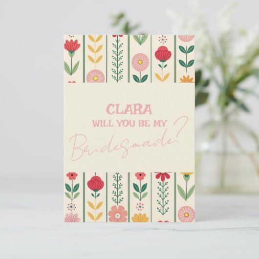 Invitation Fleur sauvage de printemps coloré Meadow Garde Bri (Debout devant)