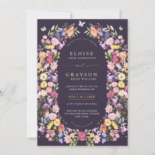 Invitation Fleur sauvage de printemps coloré Meadow Garden Ma