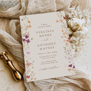 Invitation Fleur sauvage de printemps coloré Meadow Garden Ma