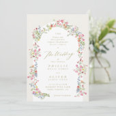 Invitation Fleur sauvage de printemps délicat joli mariage de (Debout devant)