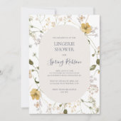 Invitation Fleur sauvage de printemps | Douche Lingerie Blanc (Devant)