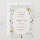 Invitation Fleur sauvage de printemps | Douche Lingerie Bleue (Devant)