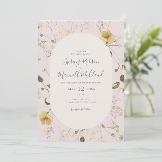 Invitation Fleur sauvage de printemps | MARIAGE DÉCONTRACTÉ (Debout devant)