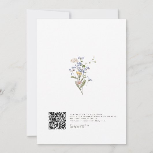 Invitation Fleur sauvage de printemps Meadow Garden Code QR M (Dos)