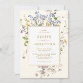 Invitation Fleur sauvage de printemps Meadow Gold QR Code Mar (Devant)