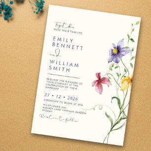 Invitation Fleur sauvage de printemps moderne Boho Russe Mari