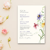 Invitation Fleur sauvage de printemps moderne Boho Russe Mari